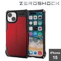 iPhone 15 用 ケース ハイブリッド カバー 衝撃吸収 カメラレンズ保護設計 フィルム付 ZEROSHOCK レッド | webby shop