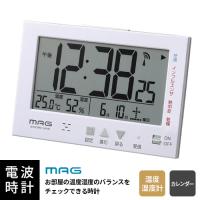 デジタル 環境目安表示 電波式 アラーム時計 ノア MAG マグ ミチビキ T-727 ホワイト 大きく見やすい液晶 | webby shop