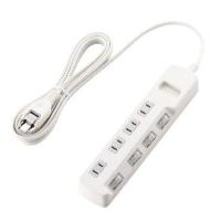 延長コード 電源タップ 3m 2P 4個口 個別スイッチ付 省エネ スイングプラグ 白 T-E5A-2430WH エレコム | webby shop