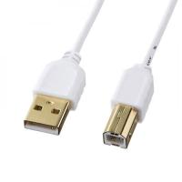 サンワサプライ 極細USBケーブル USB2.0 A-Bタイプ 2m ホワイト KU20-SL20WK | webby shop