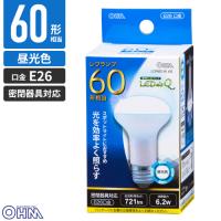 オーム電機 LED電球 レフランプ形 60W形相当 E26 昼光色 密閉器具対応 LDR6D-W A9 | webby shop