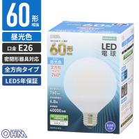 オーム電機 LED電球 ボール電球形 E26 60形相当 昼光色 LDG7D-G AG51 | webby shop