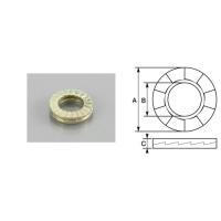 K-CON K-CON:キタココンビニパーツ ノルトロックワッシャー M10（クロメート） ワイド／サイズ：(外径/A)Φ21.0×(内径/B)Φ10.7×(厚み/C)2.5mm | ウェビック2号店