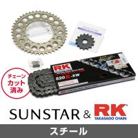 SUNSTAR サンスター フロント・リアスプロケット＆チェーン・カシメジョイントセット チェーン銘柄：RK製STD520R-XW（スチールチェーン） JADE HONDA ホンダ | ウェビック1号店