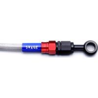 SWAGE-LINE スウェッジライン ハーレー汎用 シングルブレーキホースキット フィッティングカラー：レッド／ブラック / ホースカラー：クリア ブレーキ | ウェビック1号店