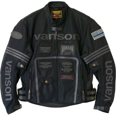 VANSON メッシュライダースジャケット　ロゴ刺繍　ストレッチメッシュ VANSON LEATHERS MA-1ストレッチメッシュジャケット］バンソン