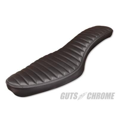 Hard Ride バイクシート 黒 ストライプデザイン コブラシート　本革 新商品 第2弾！ショベル4速用 リバーブ × ハードライド コラボ