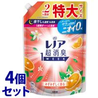 《セット販売》　P&amp;G レノア 超消臭1week みずみずしく香るシトラスの香り 特大サイズ つめかえ用 (920mL)×4個セット 詰め替え用 柔軟剤　P＆G | ドラッグストアウェルネス