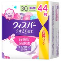 P&amp;G ウィスパー うすさら吸水 安心の少量用 30cc (44枚) 女性用 尿もれ用シート 軽失禁用品　P＆G | ドラッグストアウェルネス