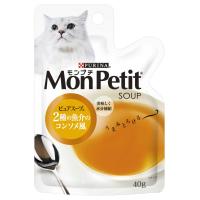 モンプチ ピュアスープ パウチ 成猫用 2種の魚介のコンソメ風 40g×48袋入り (ケース販売) [キャットフード] | ウィステリアル