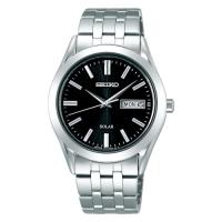 [セイコーウォッチ] 腕時計 セイコー セレクション ソーラー ブラック文字盤 サファイアガラス 日付・曜日表記 SBPX083 メンズ シルバー | ウィステリアル