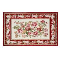 ✨値下げ✨♥シェニール織り✨高級エレガントマット✨✨15000⇒さらに値下げ シェニールマット 玄関 フロアー ローズ 薔薇 エレガント ピンク