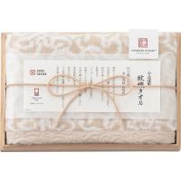 今治謹製 紋織タオル フェイスタオル（木箱入） ベージュ | 通信販売 ダブルネット ヤフー店
