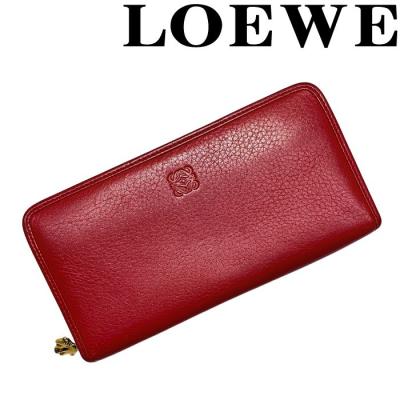 LOEWE 財布 ヴィンテージ 赤系 高級 レザー シンプル LOEWE ウォレット 三つ折り レザー レッド628839｜Yahoo!フリマ