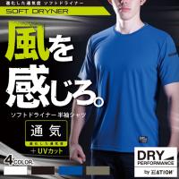 半袖 Tシャツ 夏用 メンズ UVカット スポーツ インナー 作業服 通気性 ソフトドライナー半袖シャツ 8804 ポイント消化 