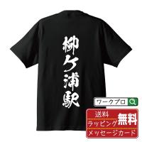 柳ケ浦駅 (やなぎがうらえき) オリジナル Tシャツ 書道家が書く プリント Tシャツ ( 駅名・鉄道 ) メンズ レディース キッズ | つなぎ服・作業服・安全靴のワークプロ