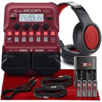Zoom B1 Four エレクトリック ベース エフェクツ プロセッサー ベース マルチエフェクトペダル + SR360 Over-Ear Dynamic ステレオ ヘッドホン, XPIX Ultra | いいね!ワールドセレクトショップ