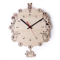 ヤマト工芸 CATS clock N サイズ：約W27.5 D4.5 H33.5 YK18-003 | Wpiaストア