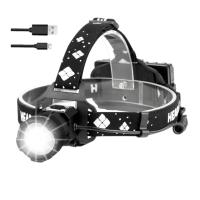 XHP99充電式ヘッドランプ、8000ルーメンハイパワーLEDヘッドランプ、ズーム可能な3モード防水ヘッドライトモーションセンサーパワーディスプレイ付 | Wpiaストア