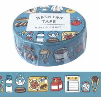 マスキングテープ  ワールドクラフト がっこう 給食 MT15-040 (15mm×7m) | シモジマラッピング倶楽部 Yahoo!店
