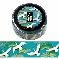 マスキングテープ ワールドクラフト 友禅 鶴 YZ-MT15-011 15mm×5m | シモジマラッピング倶楽部 Yahoo!店