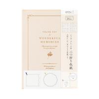 色紙 寄せ書き midori ミドリ カラー色紙 B5 シール付 二つ折り 本型 ベージュ 33292006 | シモジマラッピング倶楽部 Yahoo!店