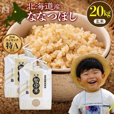 ふるさと納税 沼田町 令和8年産 特Aランク米 ななつぼし 玄米 20kg