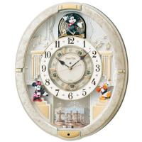 セイコー　からくり時計 「Disney Time(ディズニータイム)ミッキー&amp;フレンズ」白マーブル模様　FW580W | コジマYahoo!店
