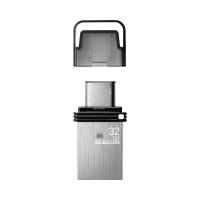 エレコム　ELECOM　USBメモリ 32GB USB3.2(Gen1)/3.1(Gen1)/3.0/2.0 2in1 キャップ式 シルバー　MF-CAU32032GSV | コジマYahoo!店