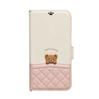 ナチュラルデザイン　iPhone15 6.1インチ/14/13 nemu kuma 手帳型ケース nemu kuma ピンク　iP23-61-KUMA01 | コジマYahoo!店