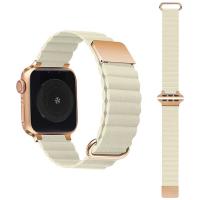 GAACAL　Apple Watch Series 1-8/SE(第1・2世代)38/40/41mm マグネット式PUレザーバンド GAACAL(ガーガル) アイボリー　W00186AA | コジマYahoo!店