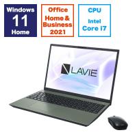 NEC　ノートパソコン LAVIE ［16.0型 /Win11 Home /Core i7 /メモリ：16GB /SSD：256GB /Office ］ オリーブグリーン　PCN1670HAE | コジマYahoo!店