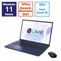 NEC　ノートパソコン LAVIE ［16.0型 /Win11 Home /Core i3 /メモリ：8GB /SSD：256GB /Office ］ ネイビーブルー　PCN1635HAL | コジマYahoo!店