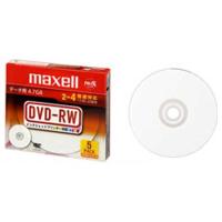 マクセル　データ用DVD-RW ホワイト  [5枚 /4.7GB /インクジェットプリンター対応]　DRW47PWC.S1P5S A | コジマYahoo!店