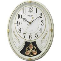 RHYTHM リズム　アミューズメント電波時計 「スモールワールドリリィN」　4MN554RH10 アイボリー