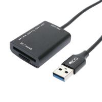 ナカバヤシ　カードリーダー USB3.2Gen1 USB-A アルミ製 ケーブル長70cmタイプ (USB3.0/スマホ タブレット対応)　USR-ASD2/BK | コジマYahoo!店