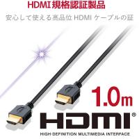 エレコム　ELECOM　イーサネット対応HIGHSPEED HDMIケーブル 1.0m  ブラック　 | コジマYahoo!店