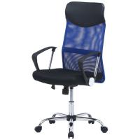 不二貿易　メッシュハイバックチェアー HF-98BL ブルー　90880 | コジマYahoo!店