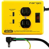 Fargo 延長コード USB 急速充電 スマホ スマートフォン STEEL TAP シルバー スチールタップ ファーゴ 電源タップ 鉄製 2個口 雷 | MahanA Yahoo!ショップ