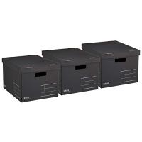 コクヨ 収納ボックス NEOS Lサイズ フタ付き ブラック 3個セット A4-NELB-DX3AM | MahanA Yahoo!ショップ
