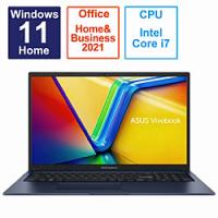 ノートパソコン Vivobook 17 クワイエットブルー X1704VA-AU121WS ［17.3型 /Windows11 Home /intel Core i7 /メモリ：16GB /SSD：512GB /Office HomeandBusi… | ソフマップ Yahoo!店