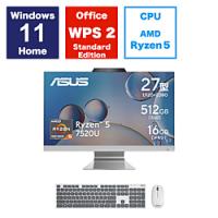 ASUS(エイスース) M3702WFAK-WA063W デスクトップパソコン ASUS M3702WFAK ホワイト ［27型 /AMD Ryzen5 /メモリ：16GB /SSD：512GB /2023年11月モデル］ | ソフマップ Yahoo!店