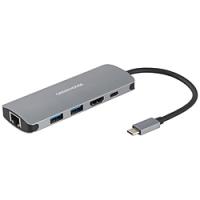 ［USB-C オス→メス HDMI / LAN / USB-Aｘ2 / USB-C］USB PD対応 65W ドッキングステーション   GH-MHC5A-SV ［USB Power Delivery対応］ | ソフマップ Yahoo!店