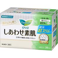 花王 【ロリエ】 エフ しあわせ素肌超スリム 多い昼用 羽つき 20コ入〔サニタリー用品（生理用品）〕 [振込不可] | ソフマップ Yahoo!店