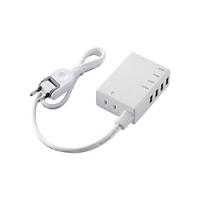 ELECOM(エレコム) USB充電ポート付モバイルタップ （2ピン式・1個口・USB4ポート・0.6m）　MOT-U06-2144WH ホワイト | ソフマップ Yahoo!店