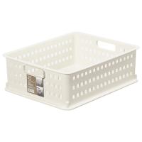 [幅35×奥行44.5×高さ14.5cm] 収納ケース 小物ケース プラスチック PCボックスケース ａｓバスケット アイボリー ＃２ | ヤマダデンキ インテリア店