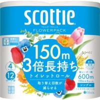 日本製紙クレシア スコッティ フラワーパック 3倍長持ち 150M 4ロール シングル | ヤマダデンキ Yahoo!店