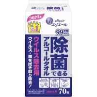 大王製紙 エリエール 除菌できるアルコールタオル 詰替用 ウィルス除去用 70枚入 【日用消耗品】 | ヤマダデンキ Yahoo!店