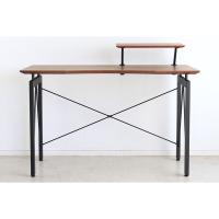 パソコンデスク 〔ガトーII ブラウン〕 幅120cm 木製 スチール脚 アジャスター調整機能付き 『レガリー レガート』 〔組立品〕 | ヤマドウオンラインストア