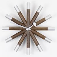 Vitra(ヴィトラ)掛時計 Wheel Clock(ウィール クロック)ウォルナット/アルミニウム | ヤマギワ YAMAGIWA